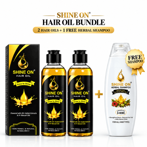 Shine On Hair Oil Bundle | Buy 2 Hair Oils + Get Free Herbal Shampoo