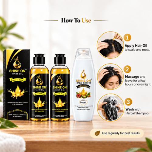 Shine On Hair Oil Bundle | Buy 2 Hair Oils + Get Free Herbal Shampoo