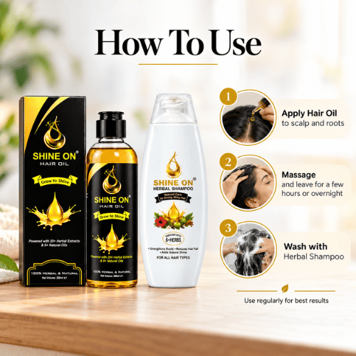 Shine On Hair Care Combo | Herbal Hair Oil + Shampoo