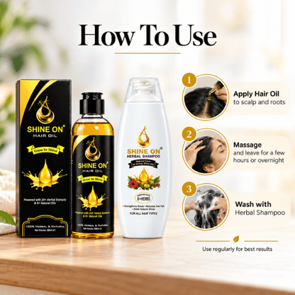 Shine On Hair Care Combo | Herbal Hair Oil + Shampoo