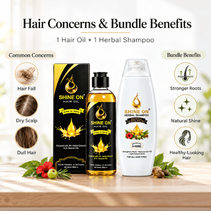 Shine On Hair Care Combo | Herbal Hair Oil + Shampoo